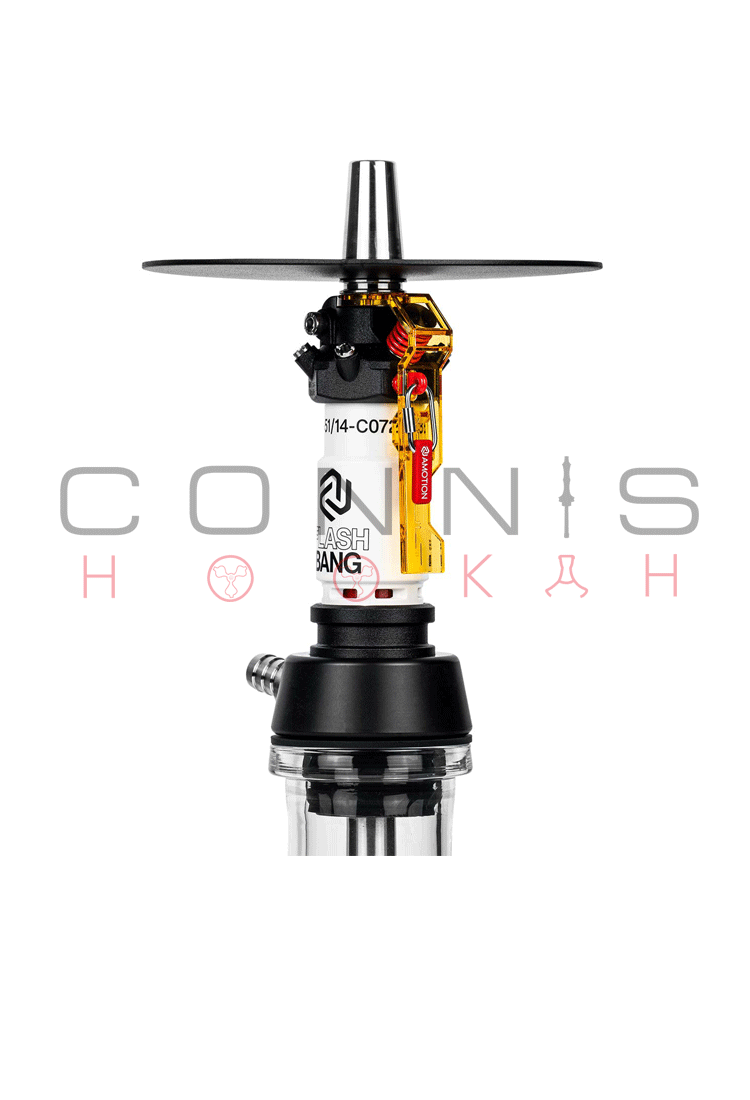 Amotion Flash Bang Hookah - Amber (Includes Silicone Hose & MouthPiece) - (Optional Extras Multiple Choice Available)