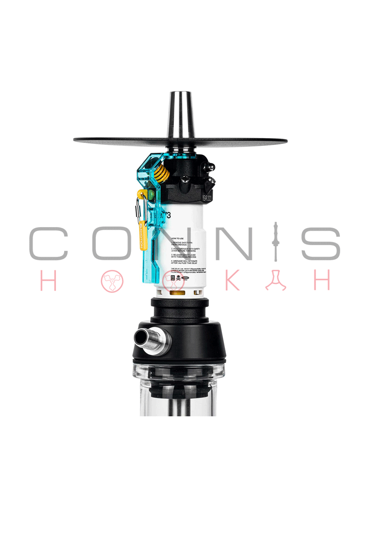 Amotion Flash Bang Hookah - Arctic (Includes Silicone Hose & MouthPiece) - (Optional Extras Multiple Choice Available)