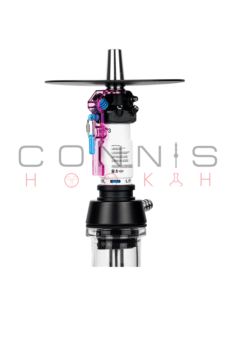 Amotion Flash Bang Hookah - Orchid (Includes Silicone Hose & MouthPiece) - (Optional Extras Multiple Choice Available)