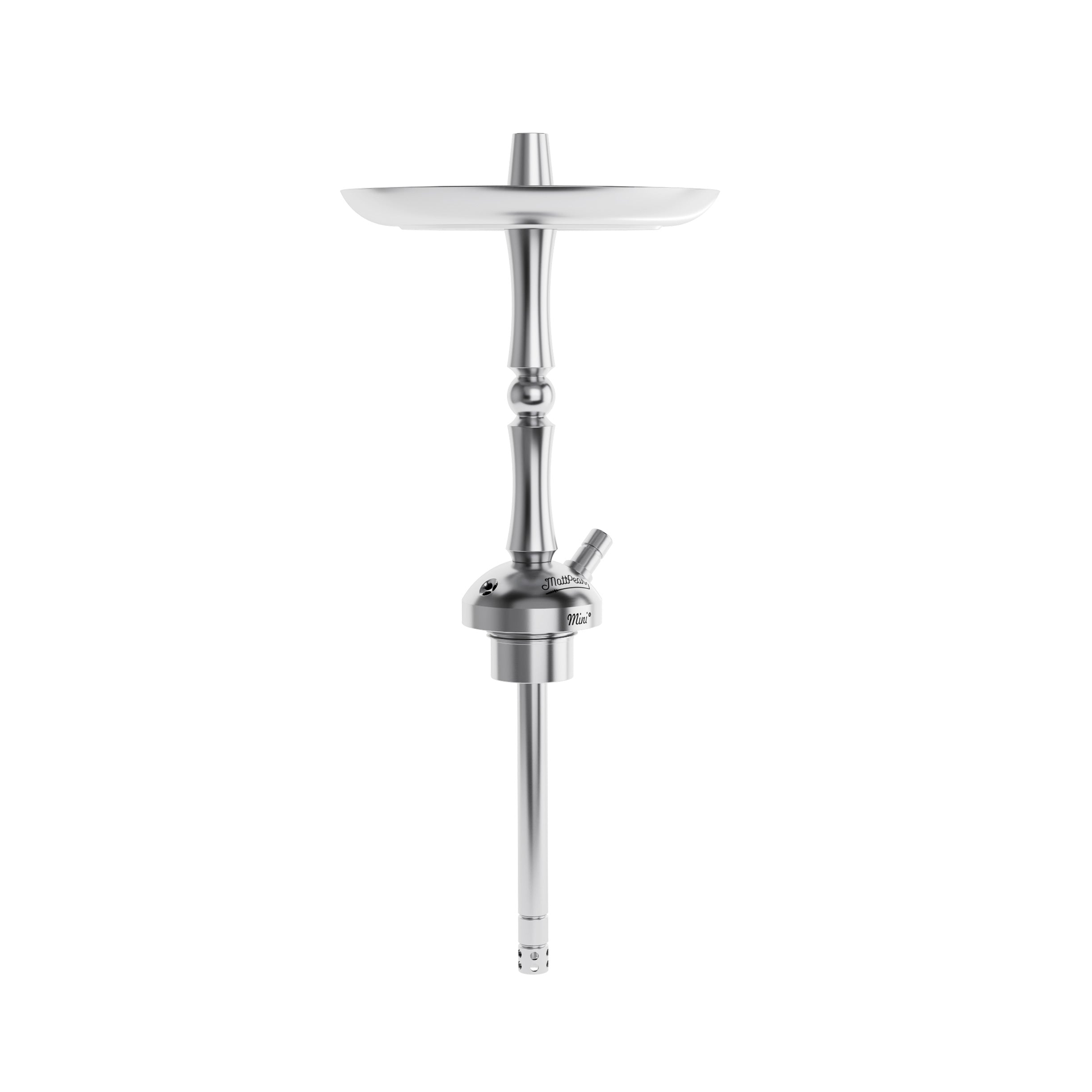 MattPear Mini S Ball Hookah - Full Stainless Steel with MattPear Mini Clear Cone Base (Optional Extras Multiple Choice Available)