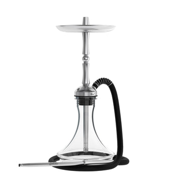 MattPear Mini S Ball Hookah - Full Stainless Steel with MattPear Mini Clear Cone Base (Optional Extras Multiple Choice Available)