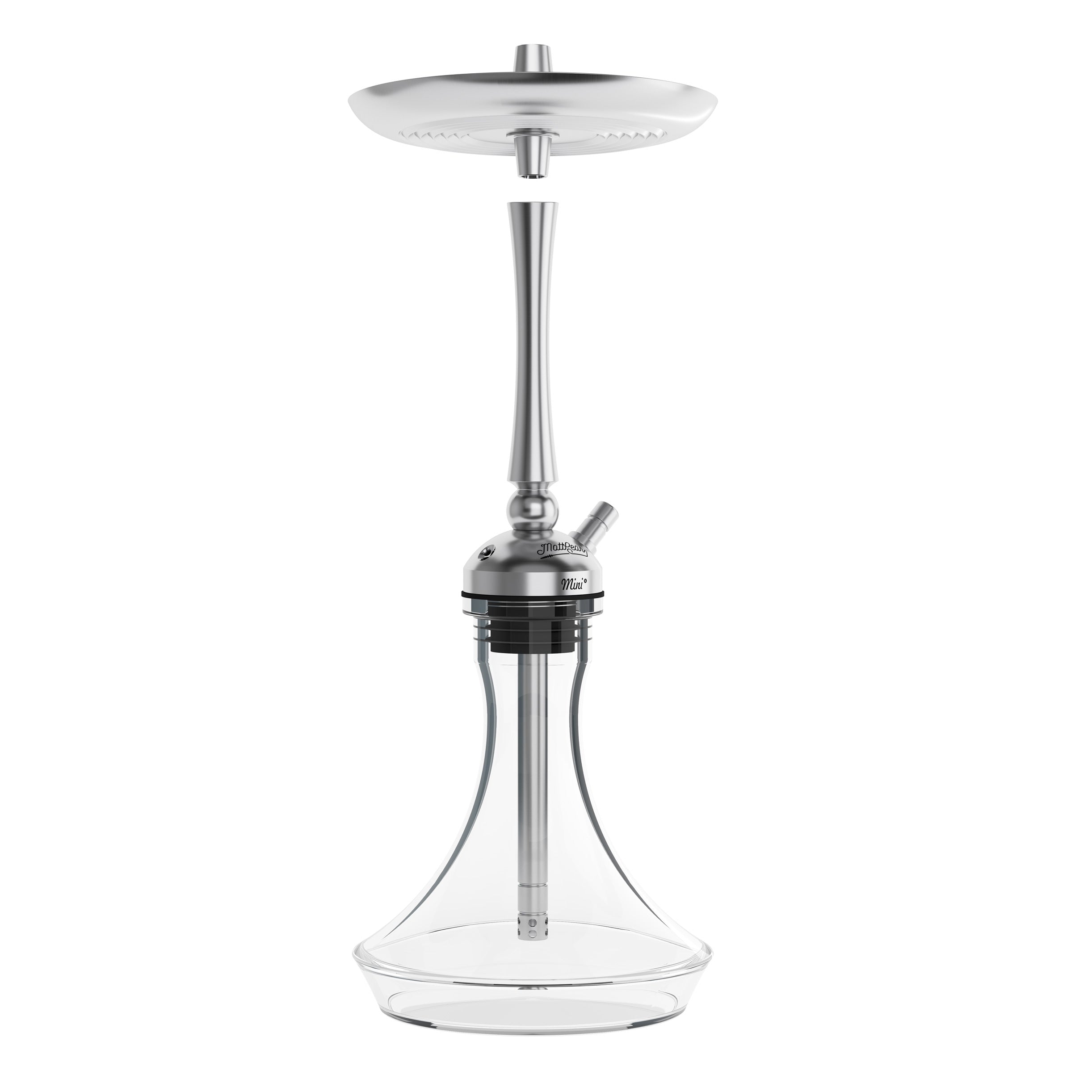 MattPear Mini S Slim Hookah - Full Stainless Steel with MattPear Mini Clear Cone Base (Optional Extras Multiple Choice Available)