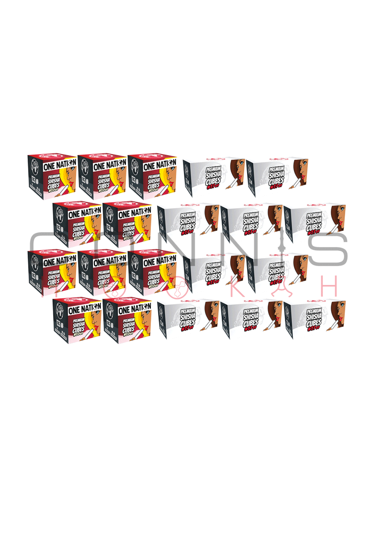 Best of Both 50/50 - 20KG MASTER CASE Bundle - 10Kg One Nation CUBES Boxes 26mm² & 10Kg One Nation CUBES Boxes 27mm²  Premium Coconut Charcoal