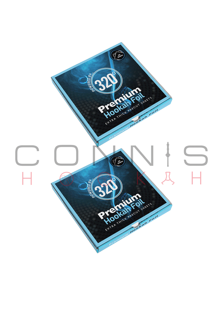 320° Foil - 2 Pack Premium Hookah / Shisha Foil 50 Precut Sheets - 40 Micron Extra Thick