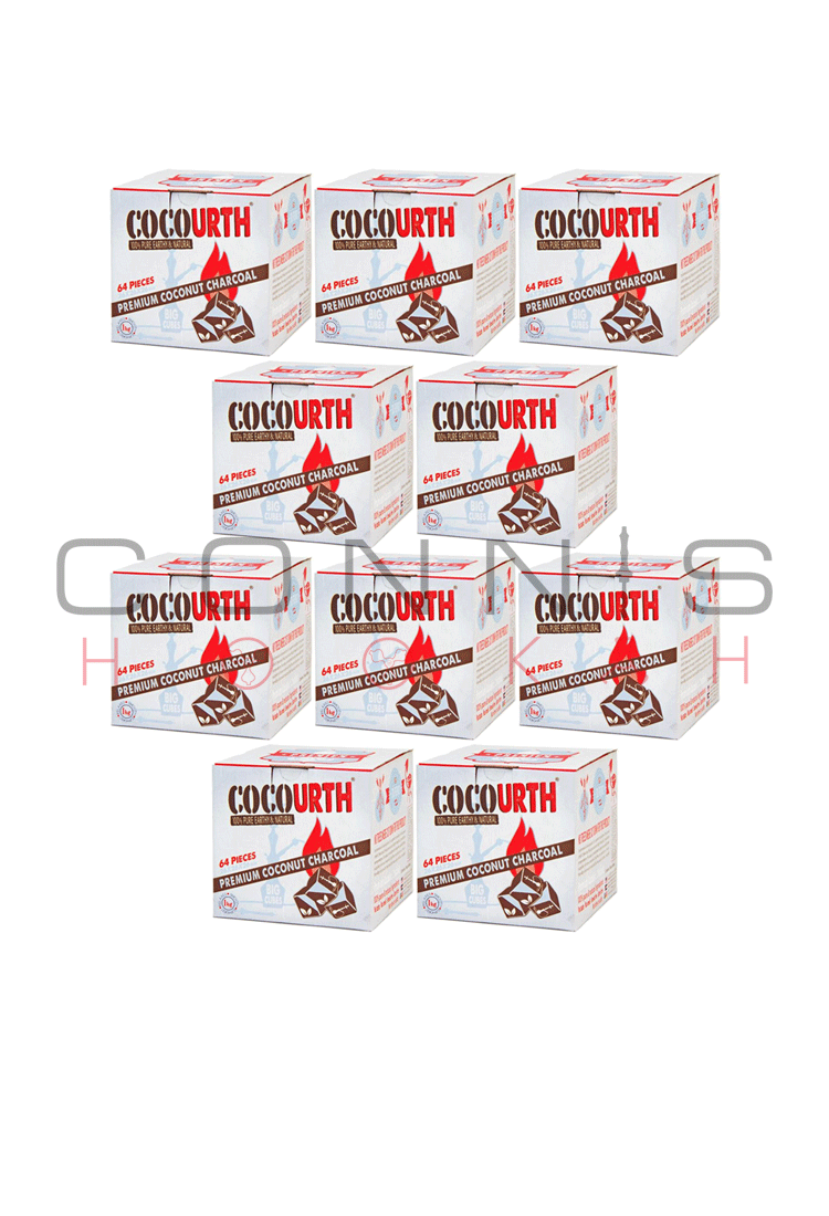 CocoUrth - 10KG BIG CUBES Boxes 26mm² Premium Coconut Charcoal