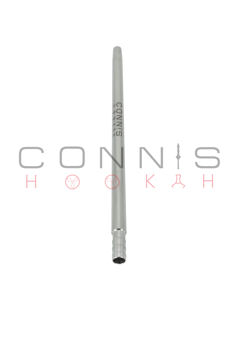 Connis Hookah Stainless Steel Mouthpiece with Russian Silicone Soft Touch Heavy Duty Hose (Black)