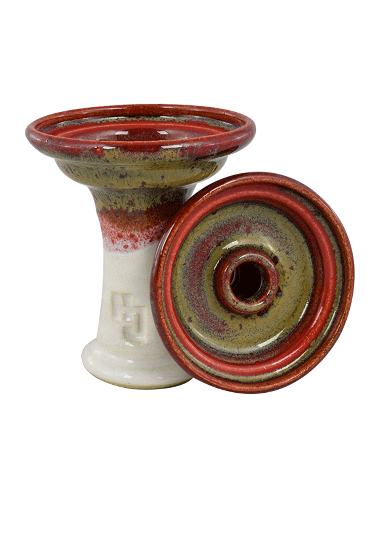 Hookah John Ferris Phunnel Bowl - Red Eye over White