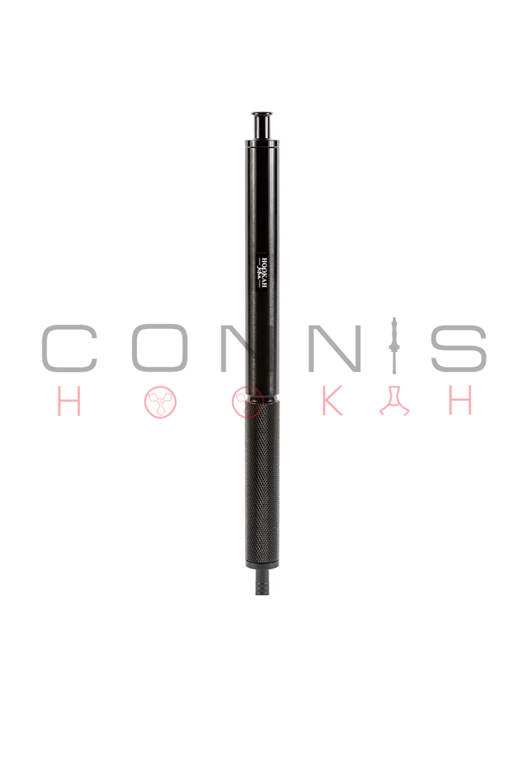 Hookah John Knurl v2 Mouthpiece with Silicone Soft Touch Heavy Duty Hose - Black