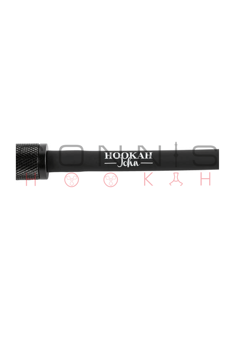 Hookah John Knurl v2 Mouthpiece with Silicone Soft Touch Heavy Duty Hose - Black