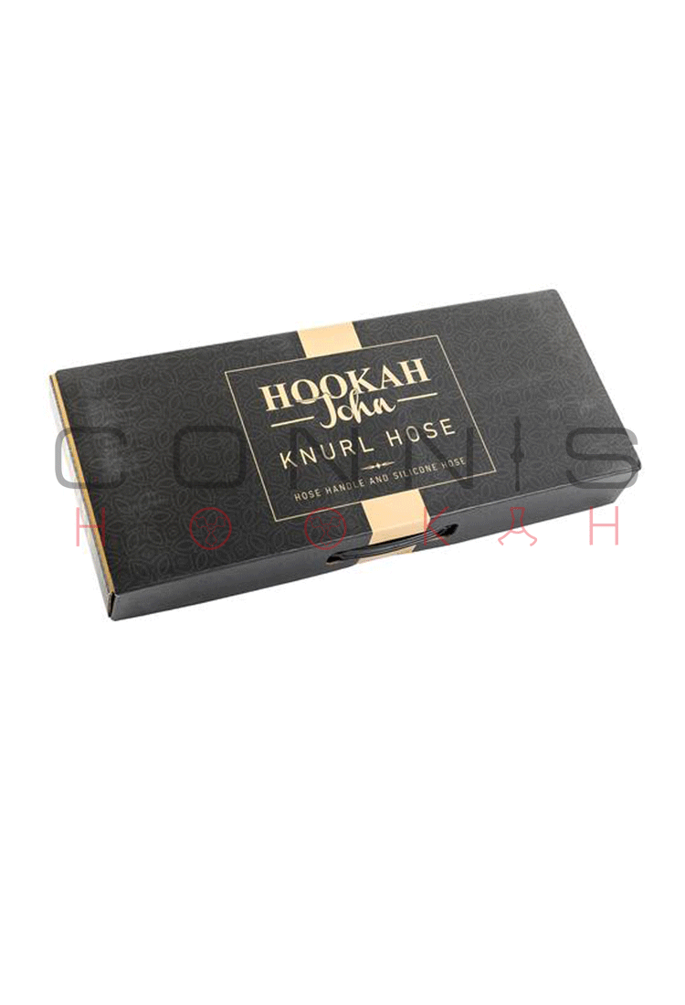 Hookah John Knurl v2 Mouthpiece with Silicone Soft Touch Heavy Duty Hose - Black