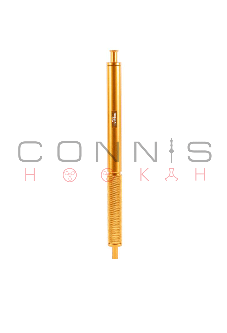 Hookah John Knurl v2 Mouthpiece with Silicone Soft Touch Heavy Duty Hose - Gold