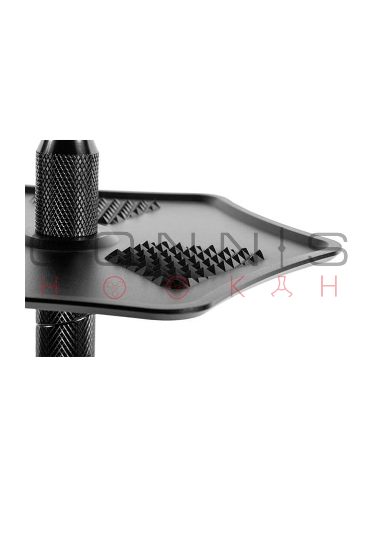 Hookah John SAOCCA Hookah Stem and Tray - Silver with Black Tray & Heart