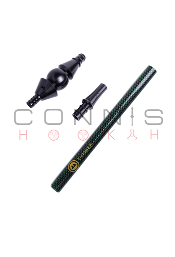 Mason Shishaware - Tymber War Black with Green Carbon Weave Tube Set