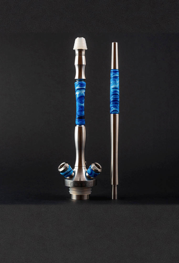 Union Fibonacci Hookah - Acrylic Blue (Optional Extras Multiple Choice Available)