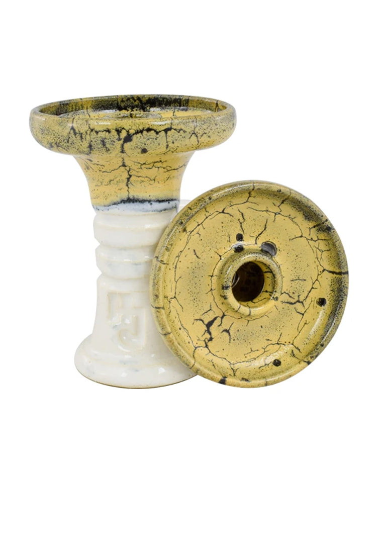 Hookah John Retro Harmony Phunnel Bowl - Yellowberry over White