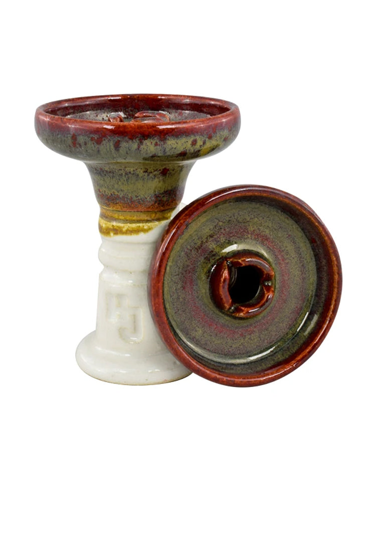 Hookah John Trimony Phunnel Bowl - Red Eye over White
