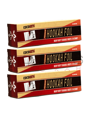 CocoUrth Super Heavy Duty Foil Roll - 3 Pack Hookah / Shisha Foil - 50 Sheets -  40 Micron Extra Thick