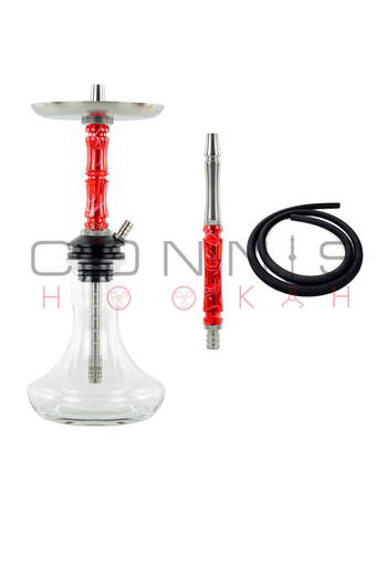 Moze Breeze 2 Hookah - Wavy Red (Optional Extras Multiple Choice Available)
